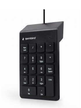 Gembird USB numerická klávesnica, čierna slim (18 znakov) KPD-U-02
