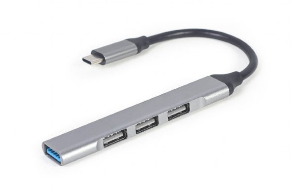 Gembird USB Type-C hub 4-portový USB 3.1 (Gen 1),stříbrný UHB-CM-U3P1U2P3-03