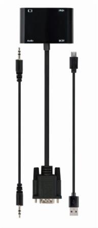 GEMBIRD VGA na HDMI + VGA adaptér kabel 0,15 m černý A-VGA-HDMI-02