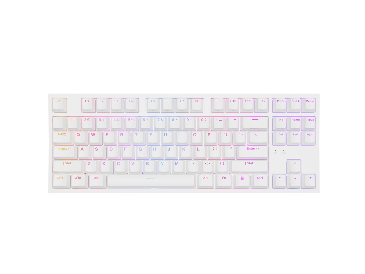 Genesis herní mechanická klávesnice THOR 404/RGB/Gateron Yellow Pro/Drátová USB/US layout/Bílá NKG-2070