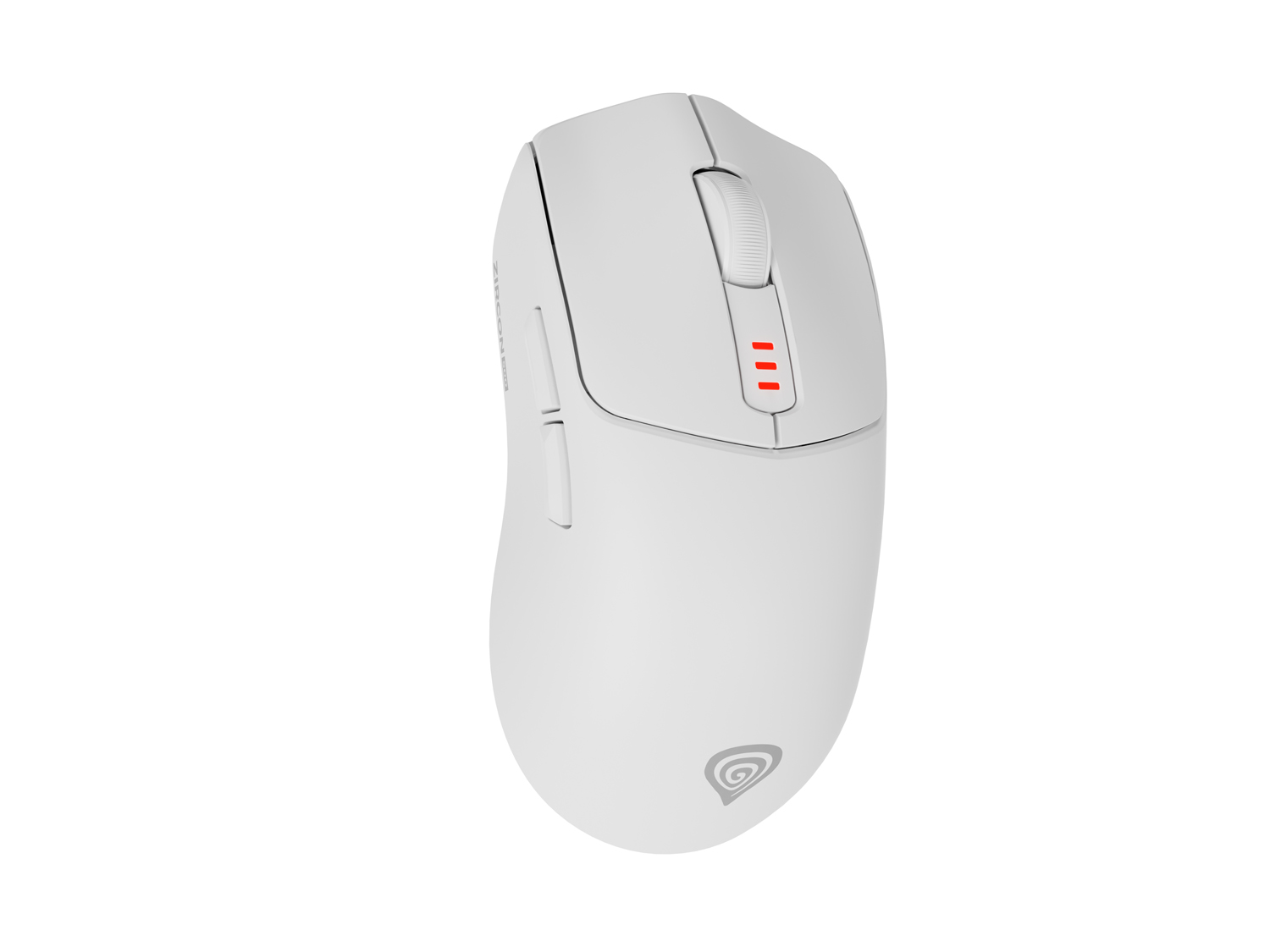 Genesis herní myš ZIRCON 500/Herní/Optická/10 000DPI/Bezdrátová USB + Bluetooth/Bílá NMG-2114