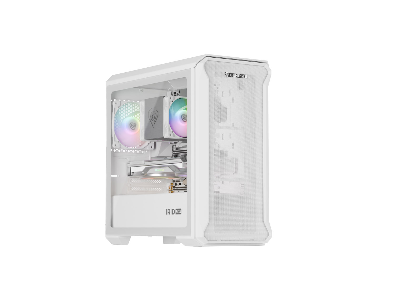 Genesis IRID 503 ARGB/Mini Tower/Transpar./Bílá NPC-2224