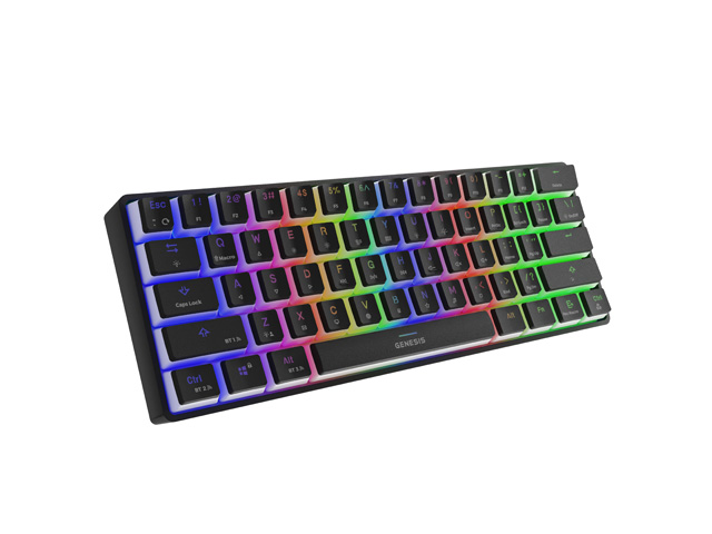 Genesis mechanická bezdrátová klávesnice THOR 660, černá, US layout, RGB podsvícení, Gateron RED NKG-1844