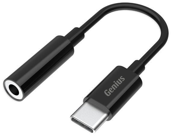 GENIUS ACC-C100 redukce z 3,5mm audio jack na USB-C, černá 32590012400