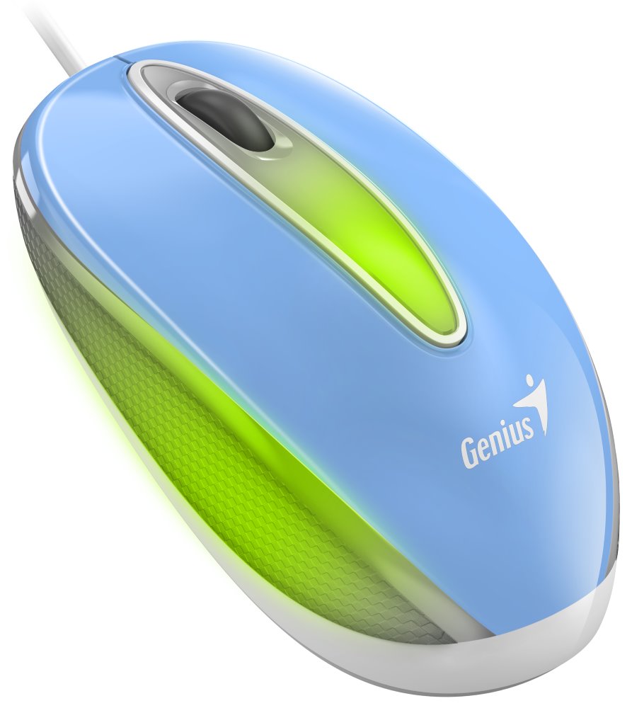 GENIUS DX-Mini Baby Blue/ drátová/ 1000 dpi/ USB/ modrá/ RGB LED 31010025402