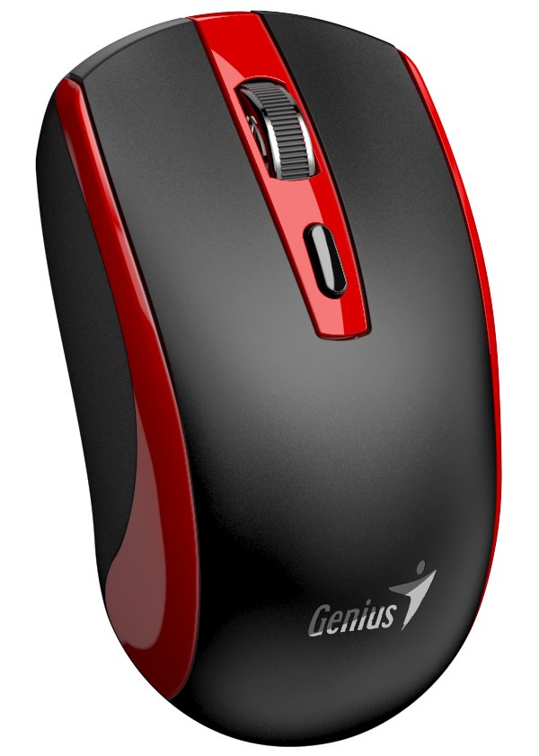 GENIUS ECO-8150 Red/ 1200 dpi/ bezdrátová/ dobíjecí/ Copilot/ 4tlačítková/ USB-A/ USB-C/ černočervená 31030045401