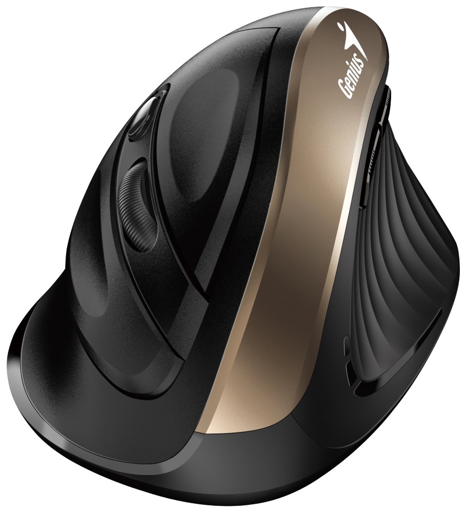 GENIUS Ergo 8250S Champagne Gold/ vertikální/ 1600 dpi/ bezdrátová/ 6tlačítek/ tichá/ černozlatá 31030031400