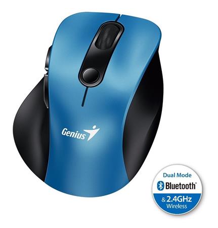 GENIUS Ergo 9000S Blue/ duální Bluetooth + 2,4GHz/ 2400 dpi/ bezdrátová/ tichá/ modrá 31030038401