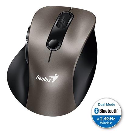 GENIUS Ergo 9000S Champagne Titanium/ duální Bluetooth + 2,4GHz/ 2400 dpi/ bezdrátová/ tichá/ titanová 31030038402
