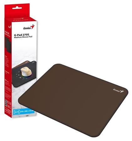 Genius G-Pad 270S, Podložka pod myš, 270×220×2mm, hladký textilní povrch, odolná proti rozlití tekutin,hnědá