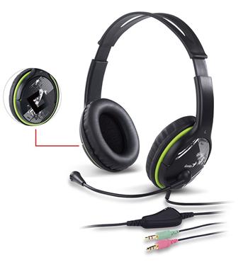 Genius, HS-400A, slúchadlá s mikrofónom, ovládanie hlasitosti, čierna, 3.5 mm jack 31710169100
