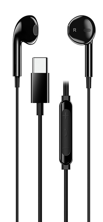 Genius HS-M365, slúchadlá s mikrofónom, čierna, 2.0, špuntové, USB Type-C 31710030400