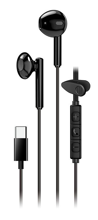 Genius HS-M366, slúchadlá s mikrofónom, čierna, 360°rotačný klip, USB Type-C 31710033400