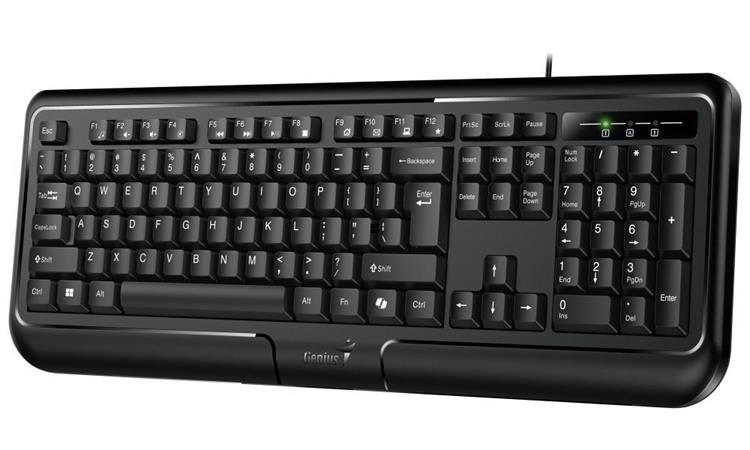 Genius KB-118 II COPILOT, klávesnica CZ/SK, klasická, vode odolná typ drôtová (USB), čierna 31310051411
