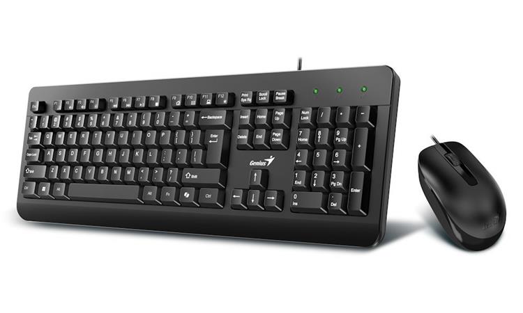 Genius KM-160 COPILOT, sada klávesnice s optickou myšou, CZ/SK, klasická, vode odolná typ drôtová ( 31330001433