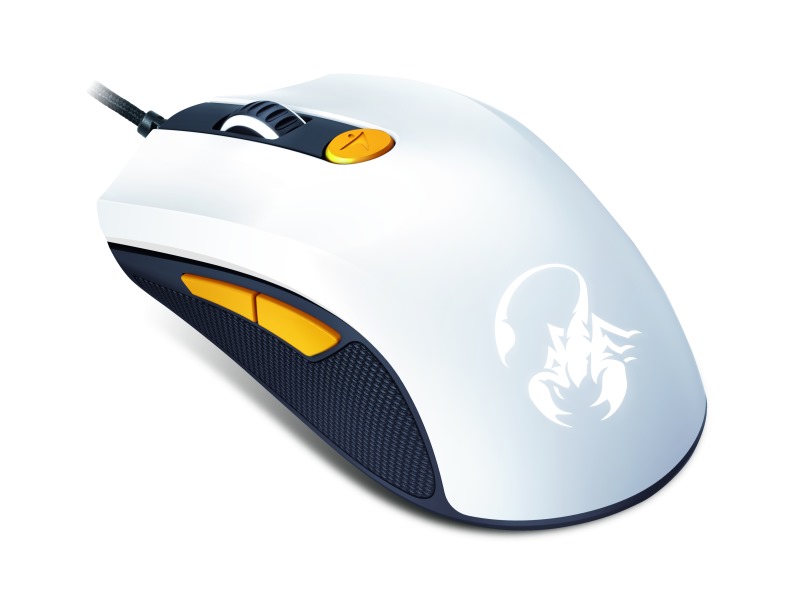 Genius Myš GX GAMING Scorpion M8-610, 8200DPI, laserová, 6tl., 1 koliesko, bielo-žltá, herná 31040064103