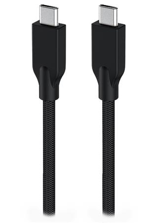 GENIUS nabíjecí kabel ACC-C2CC-3A, 100cm, USB-C na USB-C, 3A, PD60W, opletený, černý 32590006400