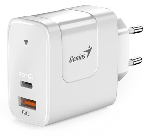 GENIUS nabíječka PD-65AC, 65W, rychlé nabíjení, USB-C PD3.0, USB-A QC3.0, bílá 32590010400