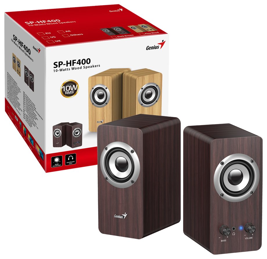 GENIUS repro SP-HF400 Dark Brown/ 2.0/ 10W/ dřevěné/ barva tmavé dřevo 31730058404