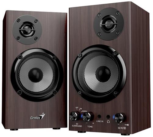 GENIUS repro SP-HF520BT Dark Brown/ 2.0/ Bluetooth 5.3/ 20W/ Dřevěné/ tmavě hnědé 31730054401