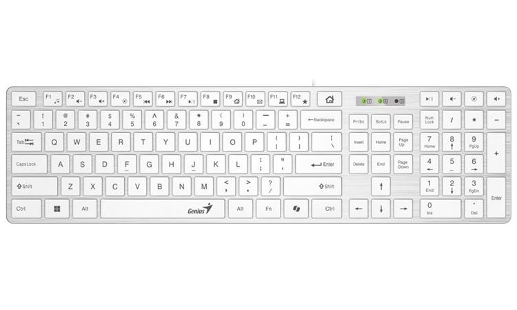 Genius SlimStar 126 COPILOT klávesnica drôtová (USB) CZ/SK, biela 31310017427