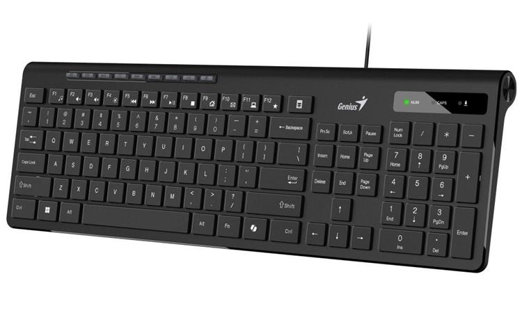 Genius Slimstar 230 II COPILOT, klávesnica CZ/SK, multimediál., slim typ drôtová (USB), čierna 31310048407