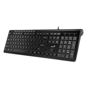 Genius Slimstar 230, klávesnica US, multimediál., slim typ drôtová (USB), čierna 31310010400