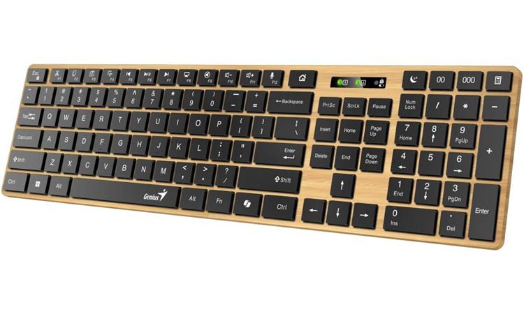 GENIUS Slimstar 7250BT/ bezdrátová 2,4GHz + BT5.0/ Copilot/ USB/ barva borovice + černá/ CZ+SK layout 31320004403