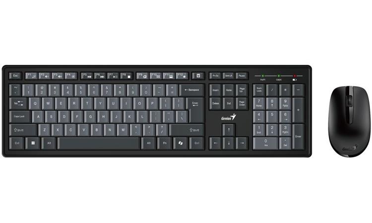 Genius Smart KM-8200 COPILOT sada klávesnice CZ/SK, čierno-šedá s bezdrôtovou optickou myšou, klasická 31340003430