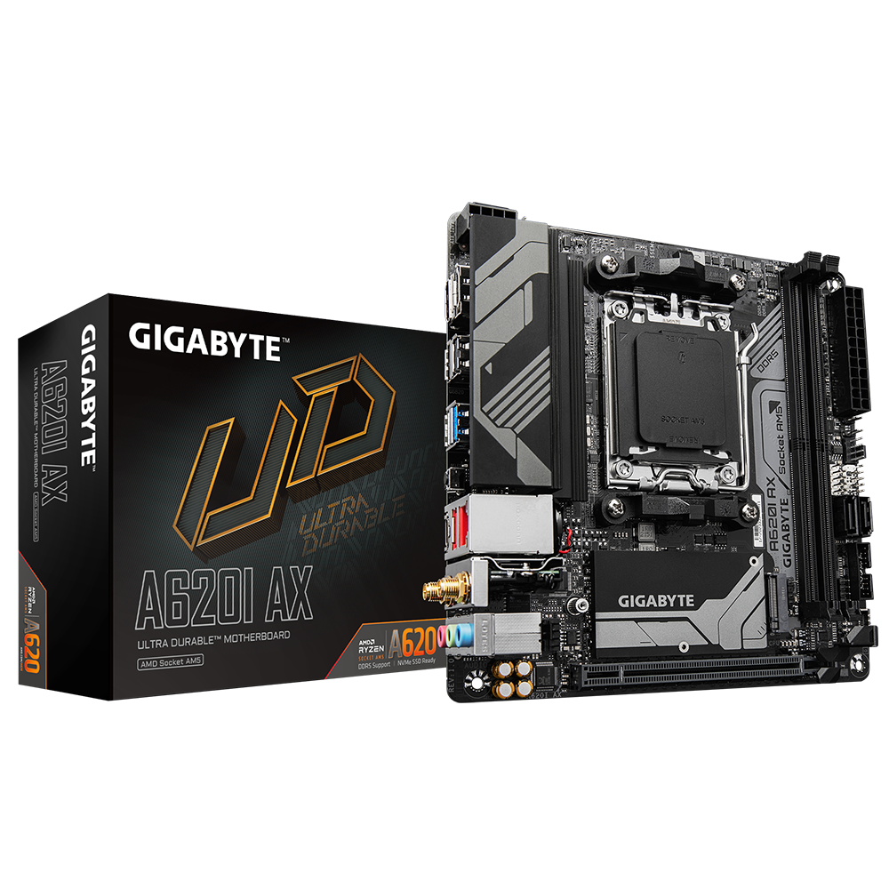 Gigabyte A620I AX, AMD A620, AM5, 2xDDR5, mini-ITX