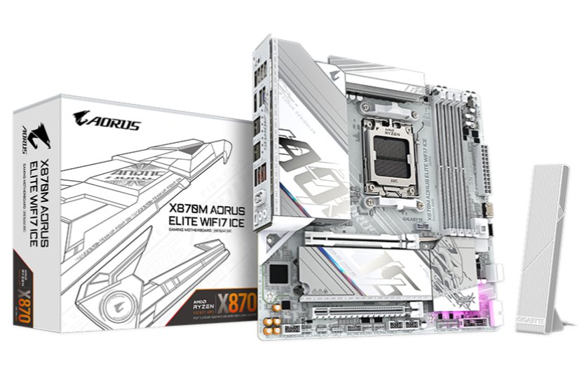 Gigabyte AORUS X870M ELITE WIFI7 ICE, AMD X870, AM5, 4xDDR5, mATX X870M A ELITE WF7 ICE