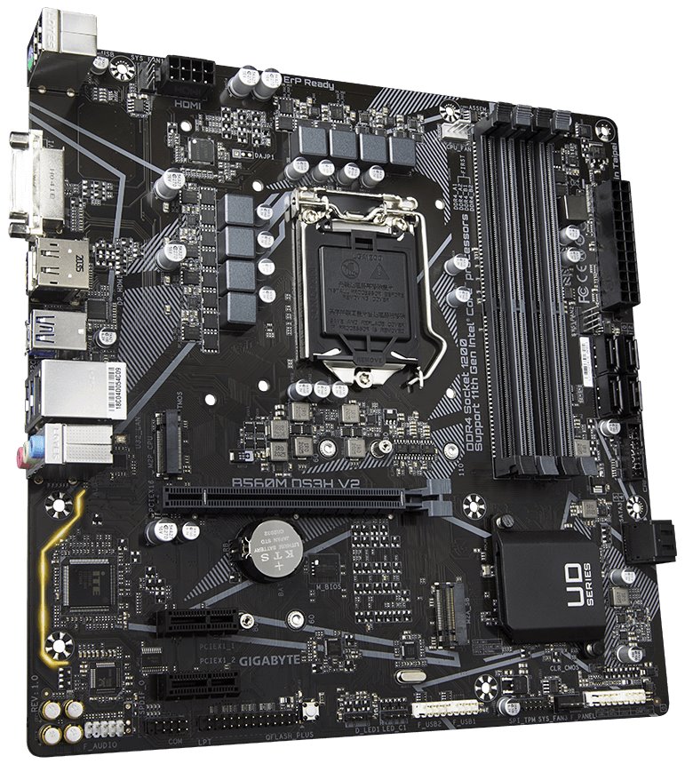 GIGABYTE B560M DS3H V2, Sc LGA1200, Intel B560, 4xDDR4, 1xDP, 1xHDMI, 1xDVI, VGA, mATX