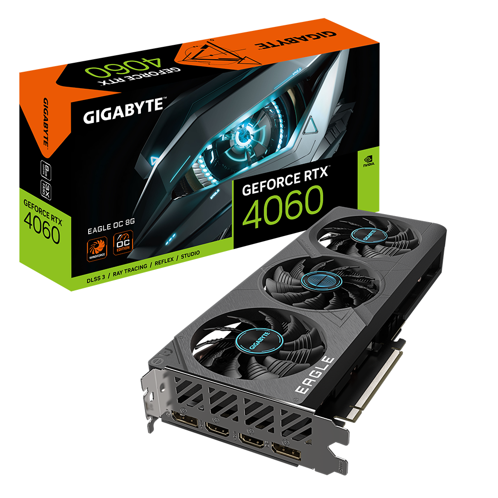 Gigabyte GeForce RTX 4060 8G OC EAGLE GV-N4060EAGLE OC-8GD