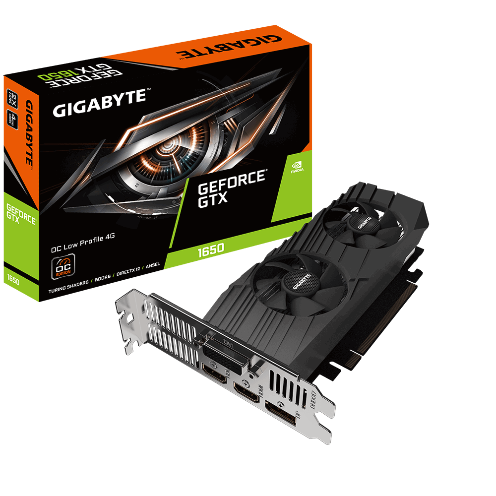 GIGABYTE GTX 1650 D6 OC Low Profile 4G GV-N1656OC-4GL