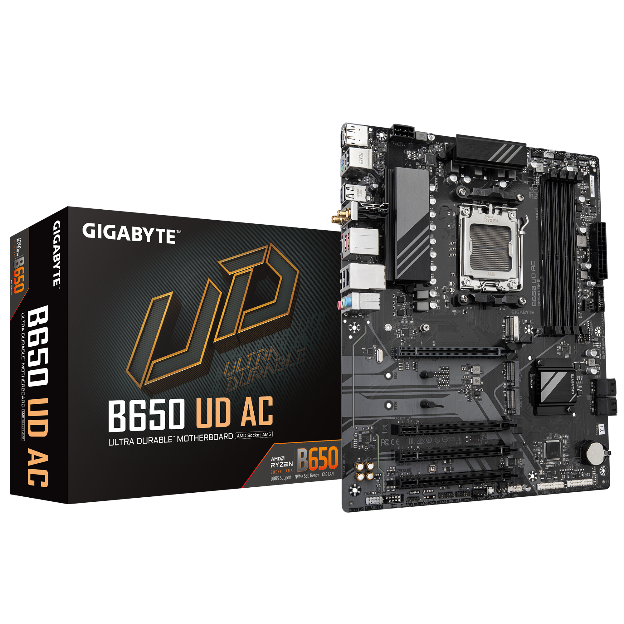 GIGABYTE MB Sc AM5 B650 UD AC, AMD B650, 4xDDR5, 1xDP, 1xHDMI, WI-FI