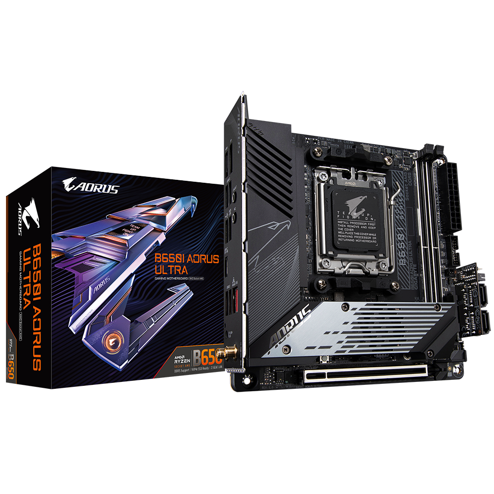 GIGABYTE MB Sc AM5 B650I AORUS ULTRA, AMD B650, 2xDDR5, 1xDP, 1xHDMI, WI-FI, mini-ITX