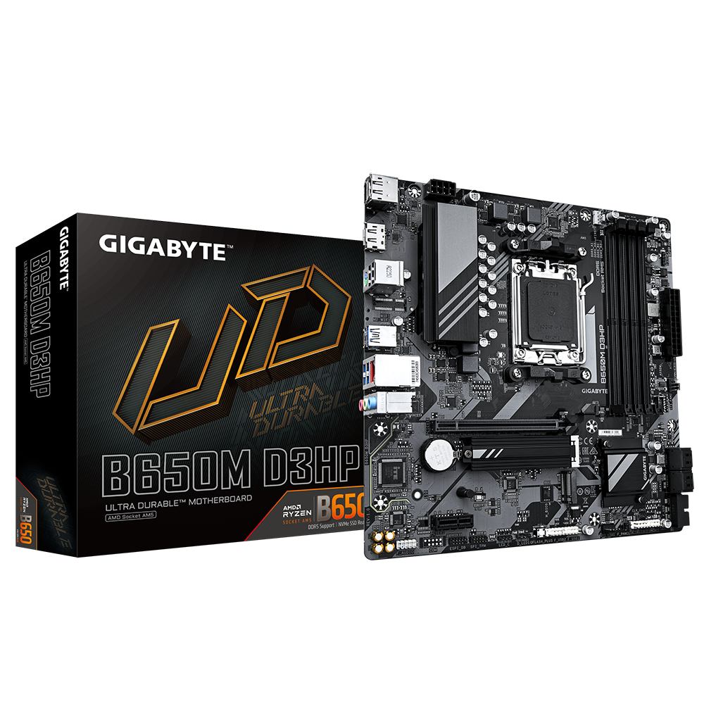 GIGABYTE MB Sc AM5 B650M D3HP, AMD B650, 4xDDR5, 2xDP, 1xHDMI, mATX