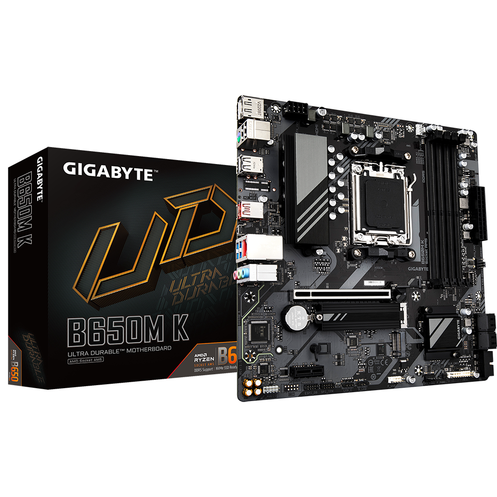 GIGABYTE MB Sc AM5 B650M K, AMD B650, 4xDDR5, 1xDP, 1xHDMI, mATX