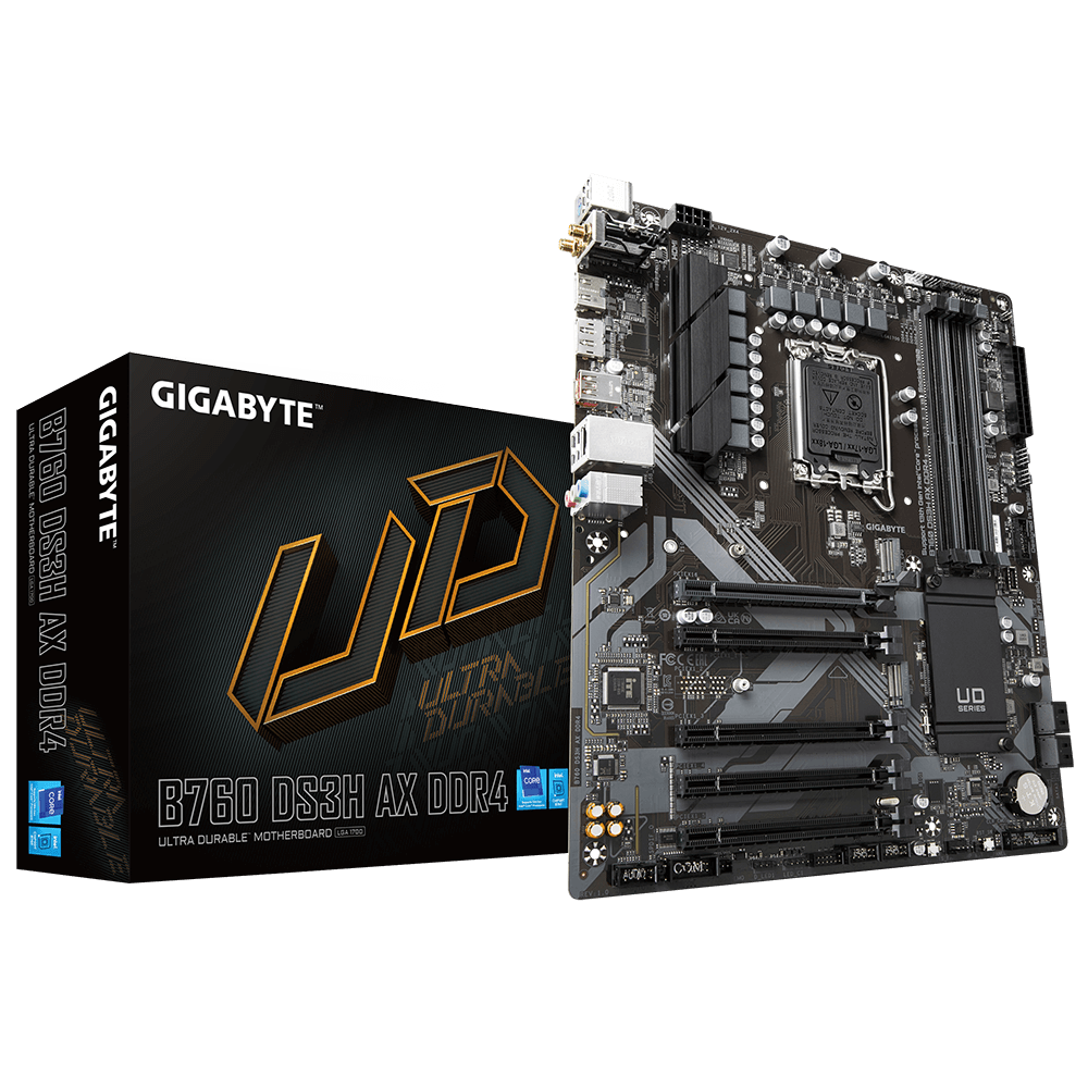 GIGABYTE MB Sc LGA1700 B760 DS3H AX DDR4, Intel B760, 4xDDR4, 1xDP, 1xHDMI, Wifi
