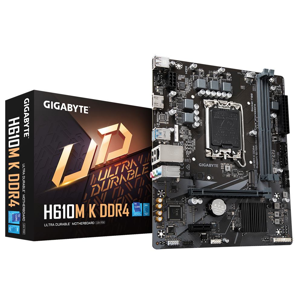 GIGABYTE MB Sc LGA1700 H610M K DDR4, Intel H610, 1xHDMI