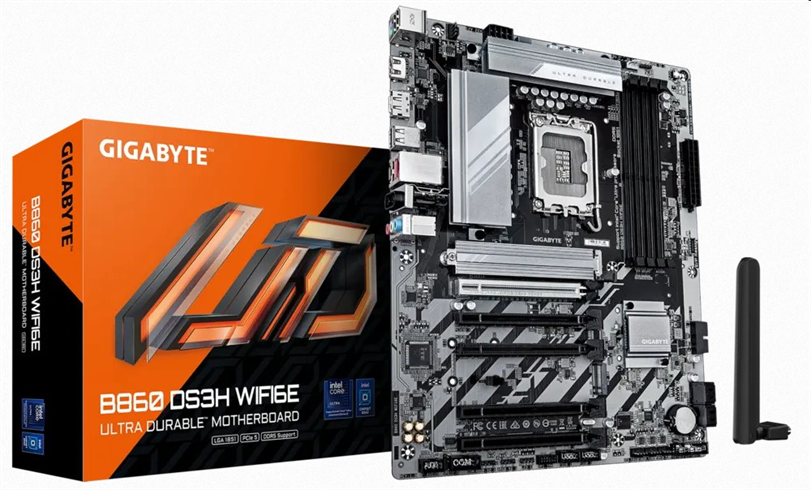 GIGABYTE MB Sc LGA1851 B860 DS3H WIFI6E, Intel B860, 4xDDR5, 1xDP, 1xHDMI, WiFi, ATX