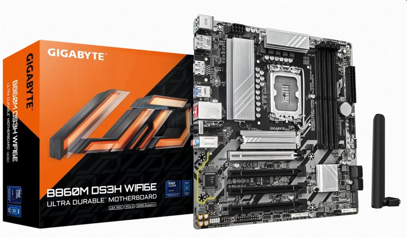 GIGABYTE MB Sc LGA1851 B860M DS3H WIFI6E, Intel B860, 4xDDR5, 2xDP, 1xHDMI, WiFi, mATX