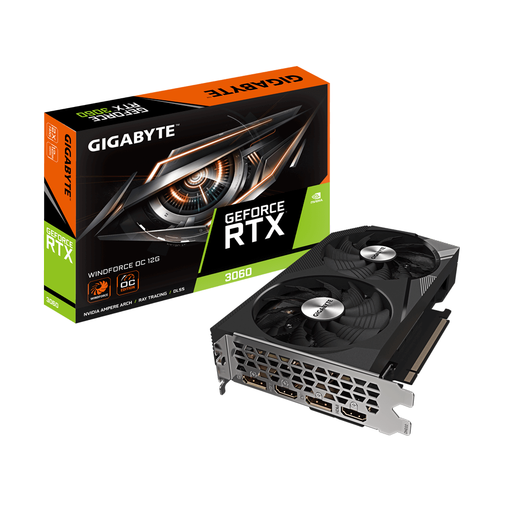 Gigabyte NVIDIA RTX 3060 WINDFORCE OC 12GB GV-N3060WF2OC-12GD