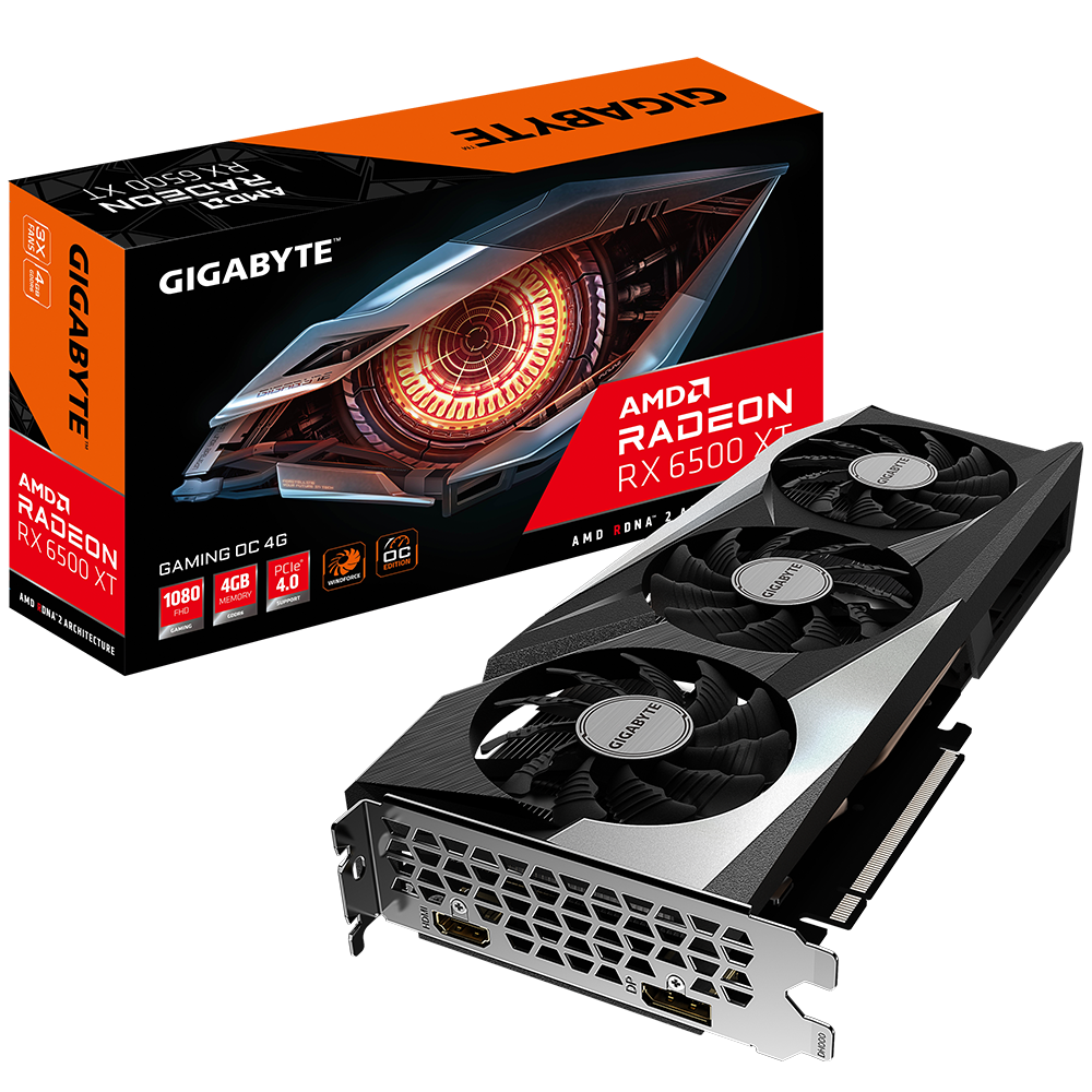 GIGABYTE Radeon™ RX 6500 XT GAMING OC 4G GV-R65XTGAMING OC-4GD