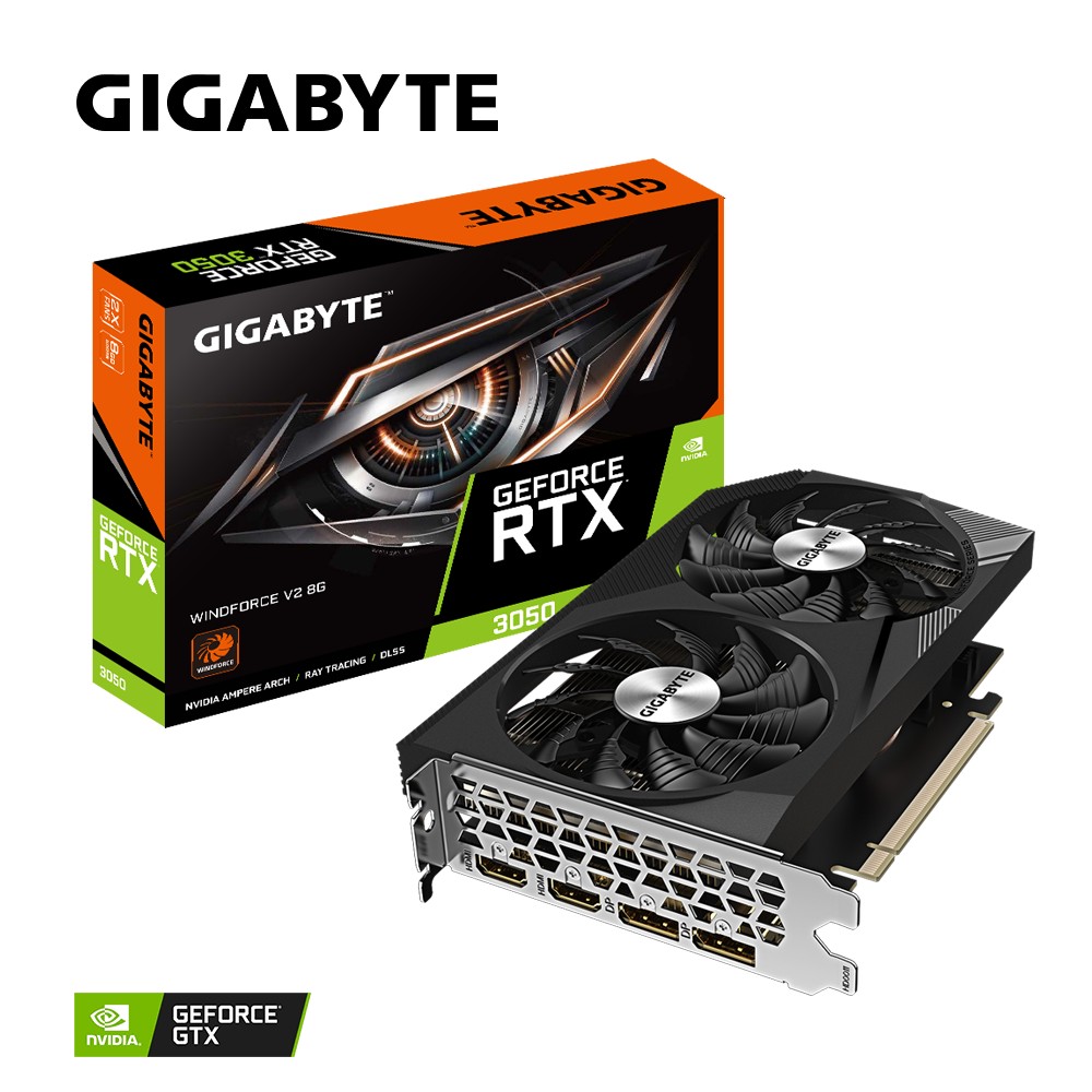 GIGABYTE RTX 3050 WINDFORCE V2/8GB/GDDR6 GV-N3050WF2V2-8GD