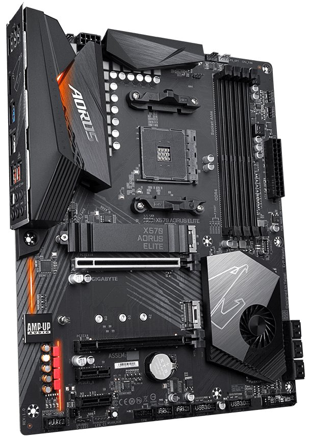 Gigabyte X570 AORUS ELITE, AMD X570, DDR4, 2 x M.2 Socket 3, 6 x SATA 6Gb/s