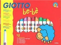 GIOTTO BEBE' unbreakable plastic wax crayons\ Hangable cardboard Box 10 pcs\