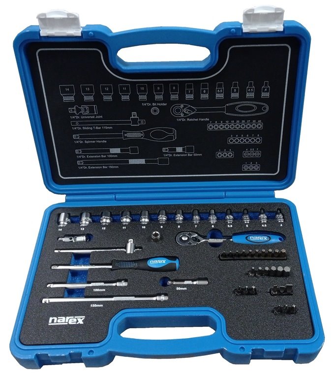 Gola súprava Narex 1/4" 46dielna 443000990