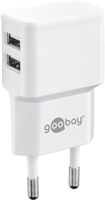 Goobay Napájecí a nabíjecí adaptér 230V na 2x USB, max.2,4A, bílý ppadapter-138