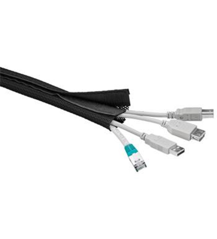goobay Pás na svazování kabelů, suchý zip, délka 1.80m a šířka 2-4cm, černá barva zvppasblack